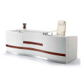 Salon Reception Desk Hot Sale Classic French Style White High Gloss LED Modern Reception Desk